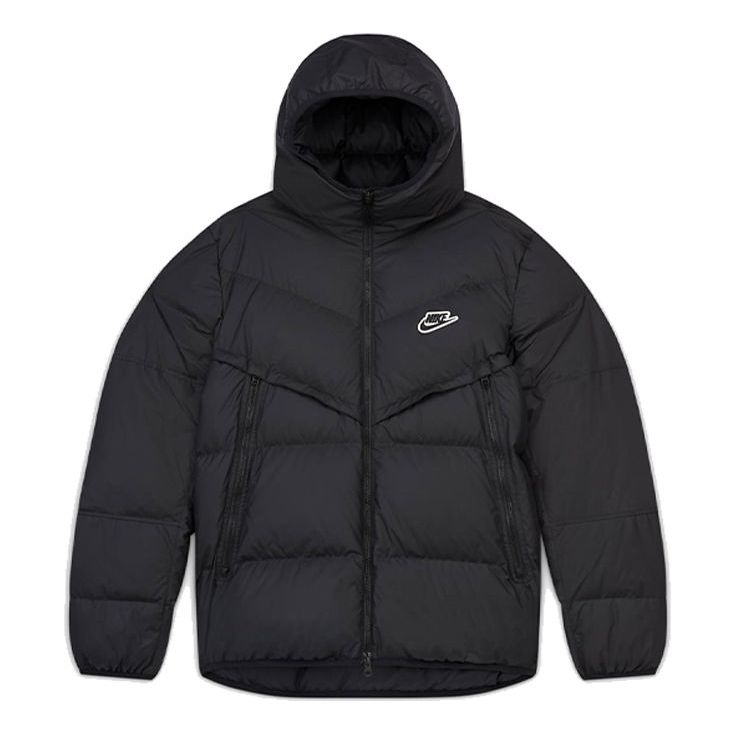 Nike Sportswear Down-Fill Windrunner hooded Stay Warm Casual Down Jacket Black CU4405-010