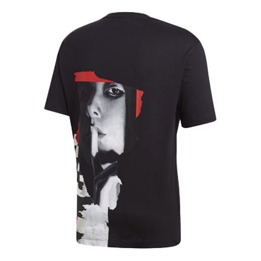 Men's Y-3 Small Logo Printing Round Neck Short Sleeve Black T-Shirt GK5780