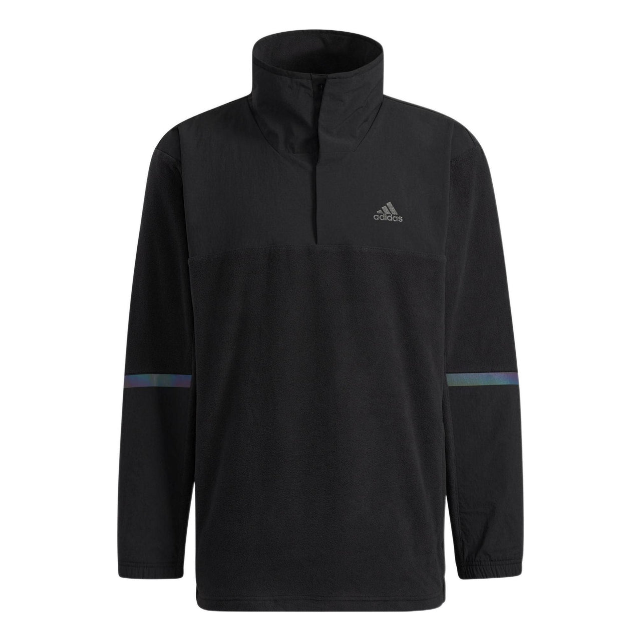 adidas Outdoor Sports Cardigan Round Neck Pullover Couple Style Black HE7371