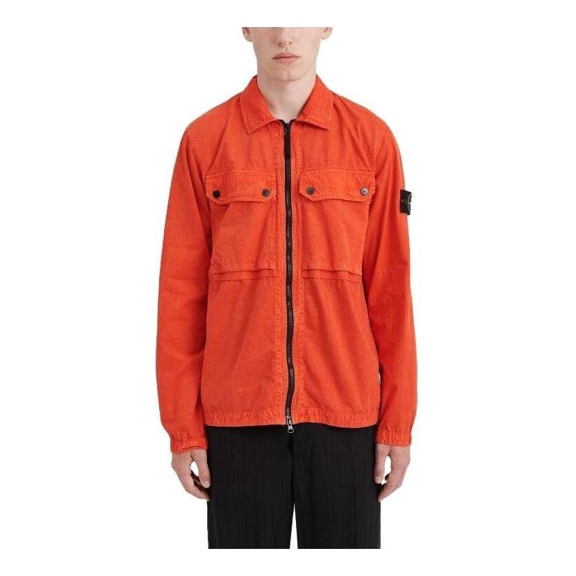 STONE ISLAND Gd Cotton Zip Overshirt 'Orange Red' 7915102WN-V0137