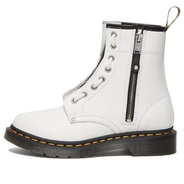 (WMNS) Dr. Martens 1460 Double Zip Leather Lace Up Boots 'White' 27624100
