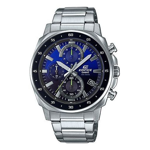 Men's CASIO EDIFICE Series Minimalistic Stainless Steel Strap waterproof Watch Business Mens Blue Analog EFV-600D-2