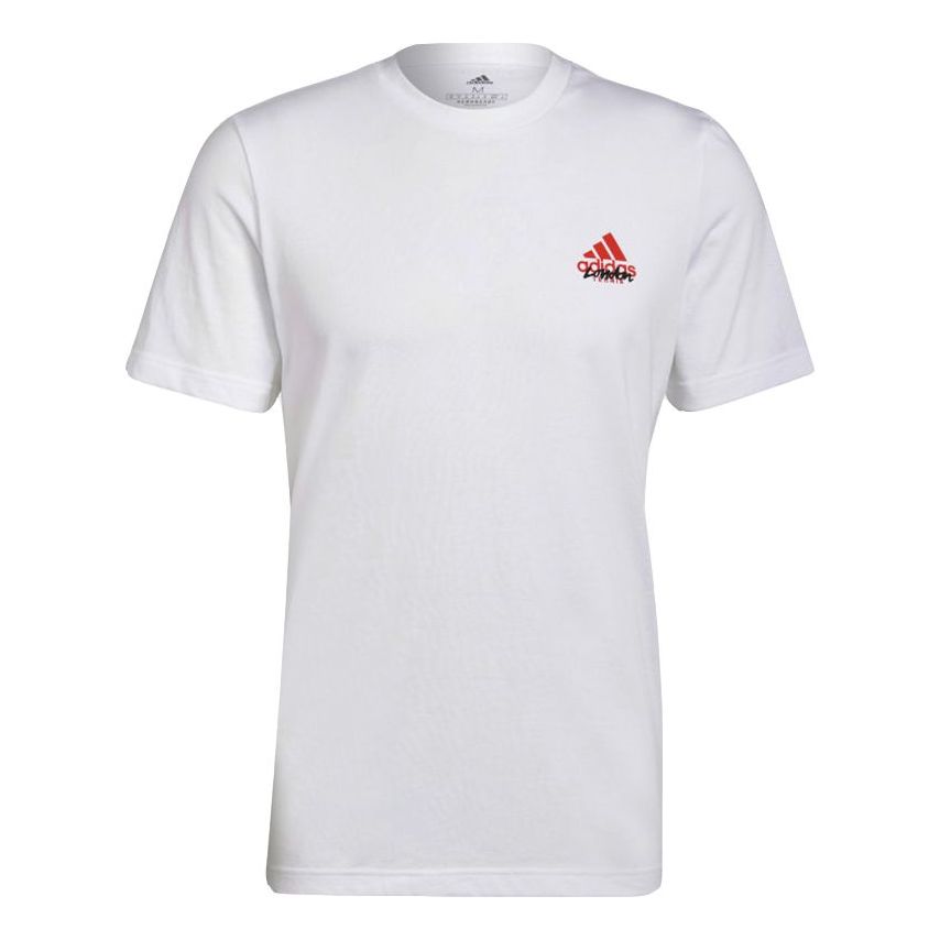 adidas Cartoon Tennis Printing Sport Round NeckShort Sleeve Men's White GU8856