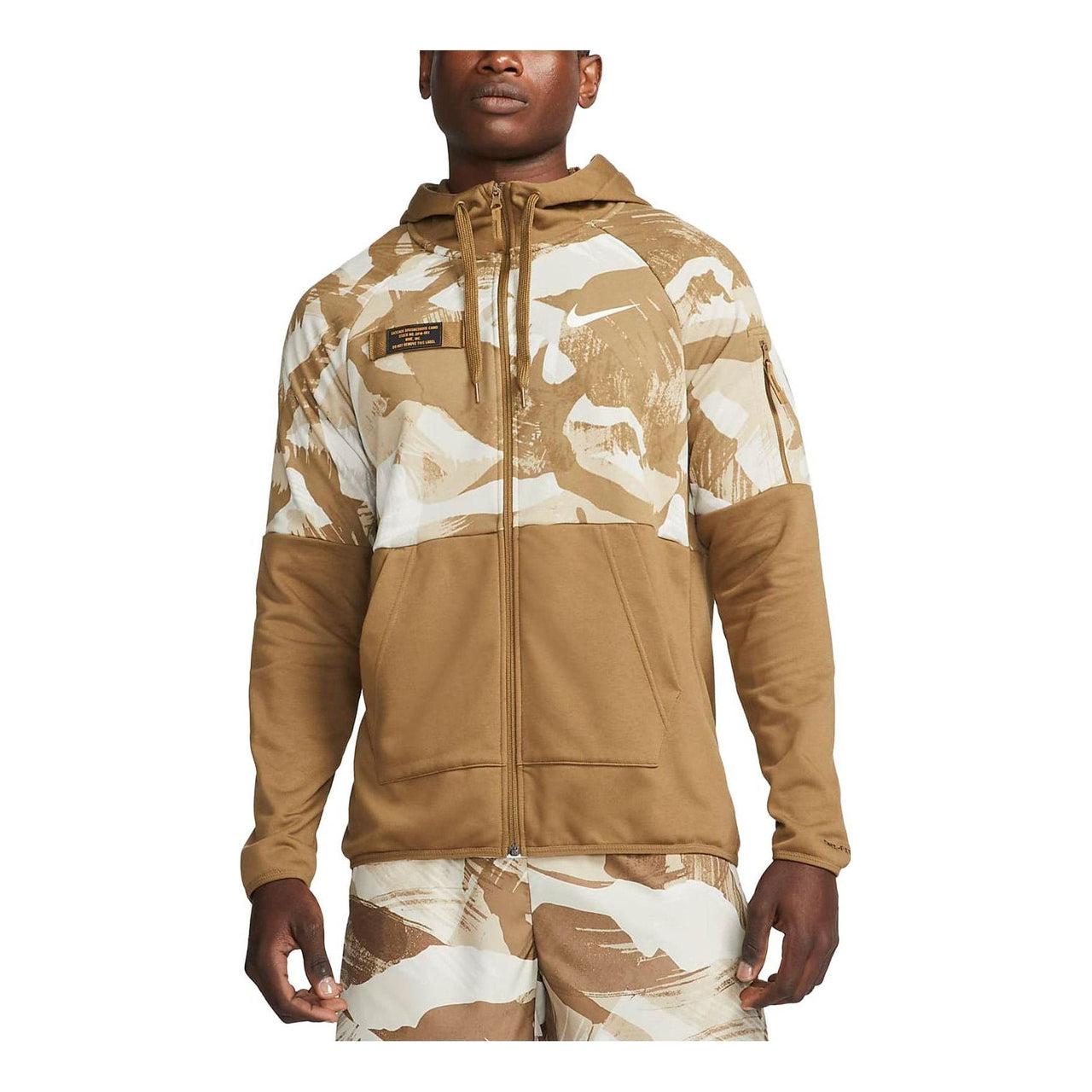 Nike Camo Dri FIT Fleece Full Zip Hoodie 'Brown' DQ4791-242