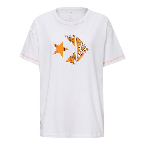 (WMNS) Converse Canvas Shoes Logo Print Short-Sleeved White 10020855-A01