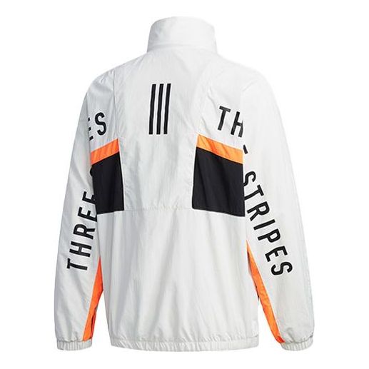 Men's adidas Mh Cb Jkt Back Alphabet Logo Printing Sports Stand Collar Jacket Autumn Gray HN8480