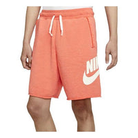Nike Sportswear Logo Printing Drawstring Sports Shorts Orange AR2376-842
