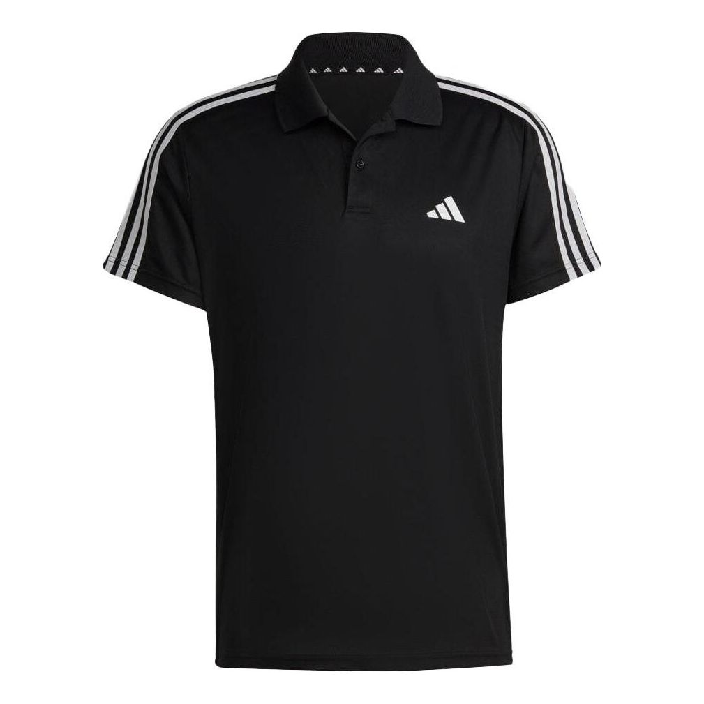 adidas Train Essentials Piqu 3-Stripes Training Polo Shirt 'Black' IB8107