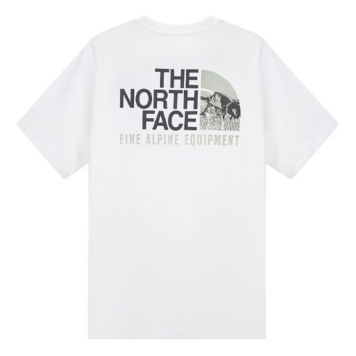 THE NORTH FACE Logo Woodcut Dome T-Shirt 'White' NF0A4U9L-FN4