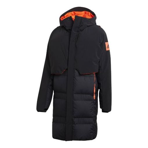 adidas Myshelter CR Stay Warm Detachable Reversible vest Sports Reflective mid-length hooded down Jacket Black FR9527