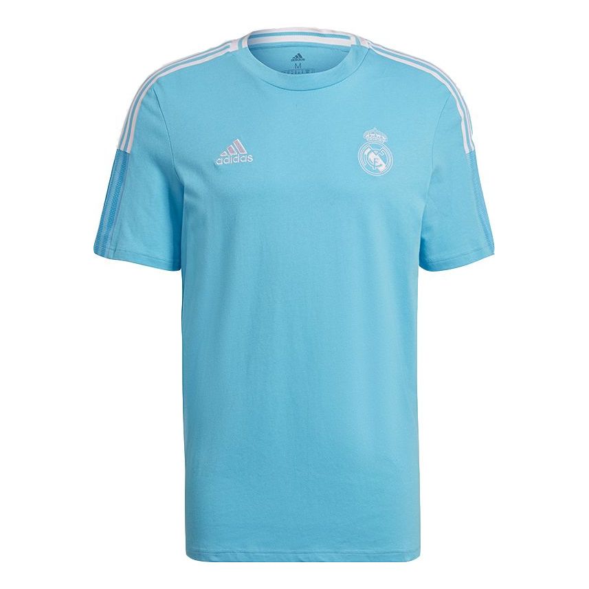 adidas MENS Real Madrid Tee Football Crew-neck Short Sleeve Blue GL0051