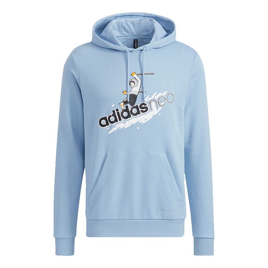 Men's adidas neo Wp Sh1 Logo Printing Sports Sky Blue HG9016