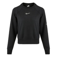 (WMNS) Nike Sportswear Swoosh Casual Sports Round Neck Black Hoodie CZ8891-010