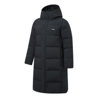 Li-Ning Logo Printed Warm Long Down Jacket 'Black' AYMT107-1
