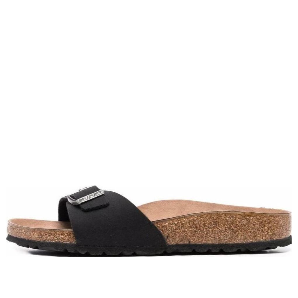 Birkenstock Madrid Vegan Birko-Flor Birkibuc Narrow Fit Sandals 'Black' 1020060