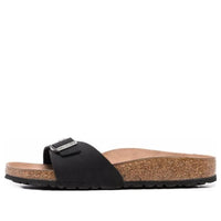 Birkenstock Madrid Vegan Birko-Flor Birkibuc Narrow Fit Sandals 'Black' 1020060