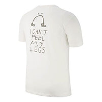 Nike Cartoon Alphabet Logo Printing Round Neck Short Sleeve White T-Shirt AO0624-100