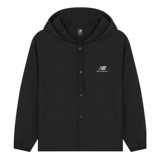 New Balance Logo Print Casual Jacket 'Black' AMJ22368-BK