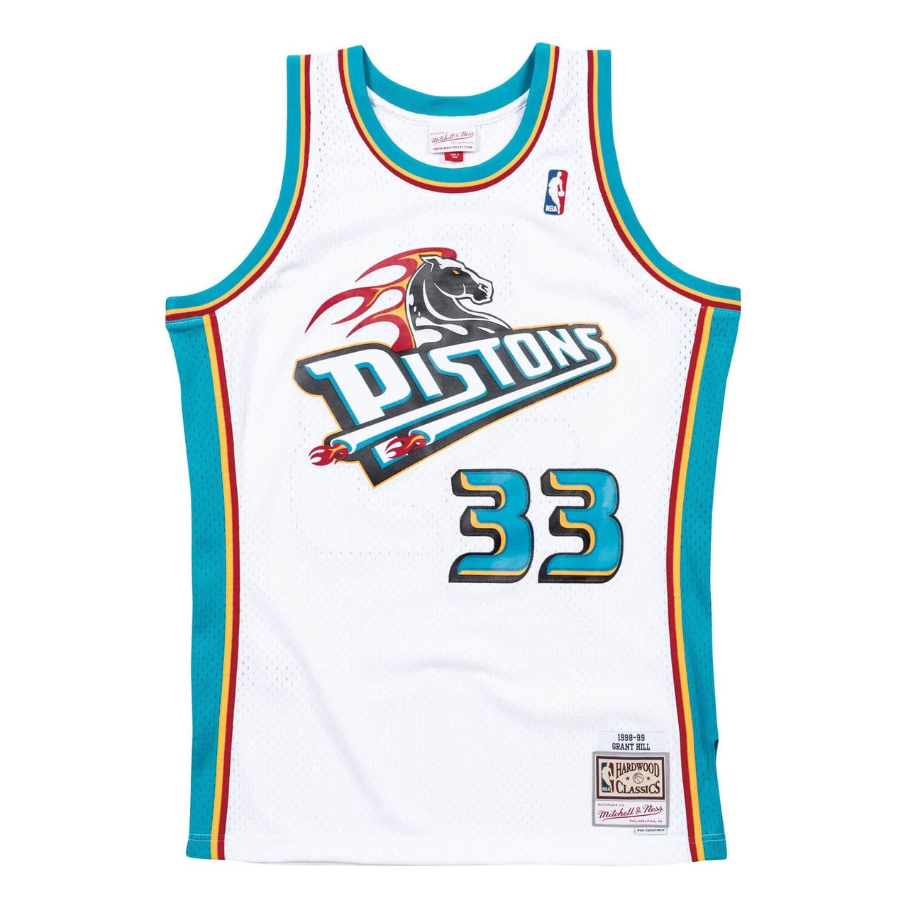 Mitchell & Ness x NBA Detroit Pistons 1998-99 Swingman Jersey 'Grant Hill 33' SMJYCP19211-DPIWHIT98GHI