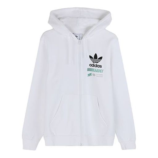 adidas originals Bodega Fzhood Logo Printing Sports Hooded Jacket White FP7703