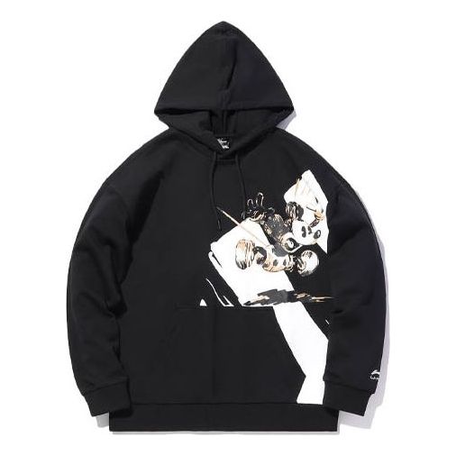 Li-Ning x Disney Loose Casual Hoodie 'Black White' AWDQ595-1