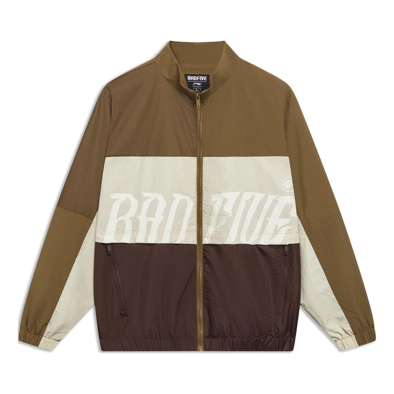Li-Ning BadFive Logo Color Block Jacket 'Khaki Brown' AFDT061-4