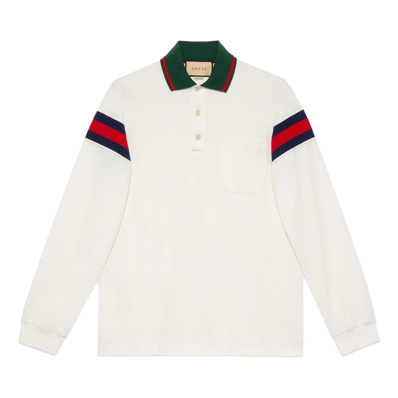 Gucci Cotton Jersey Polo Shirt With Web 'White' 715268-XJETR-9088