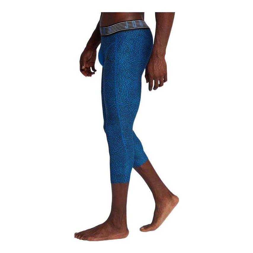 Air Jordan Alpha Elephant Printed 3/4 Length Tights 'Dark Royal Blue Black' 833720-477