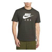 Men's Nike Alphabet Large Logo Printing Round Neck Solid Color Cotton Casual Short Sleeve Green T-Shirt DQ1017-355