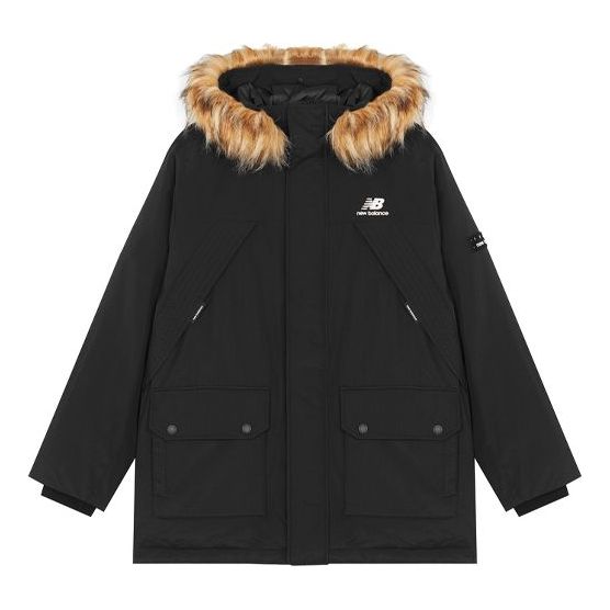 New Balance Street Style Logo Down Jacket 'Black Brown' AMJ14304-BK