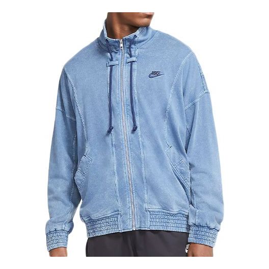 Men's Nike Sportswear Knit Washed Blue Jacket CV4354-442