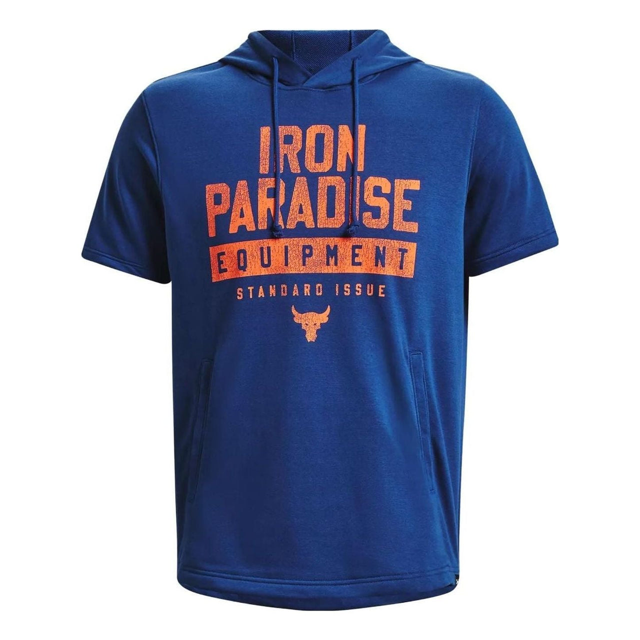 Under Armour Project Rock Short Sleeve Hoodie 'Blue Orange' 1378018-471