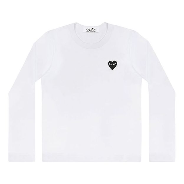 (WMNS) COMME des GARCONS PLAY Small Logo Long Sleeves Tee 'White Black' AZ-T119-051-2