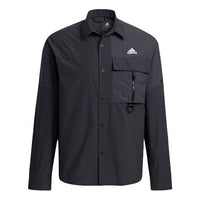 adidas Casual Sports Solid Color Breathable Long Sleeves Shirt Black H13776
