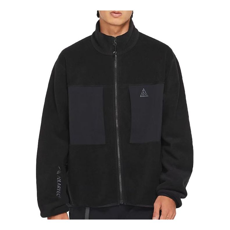 Nike ACG Polartec Wolf Tree Fleece Solid Color Zipper Jacket Black CV0652-010