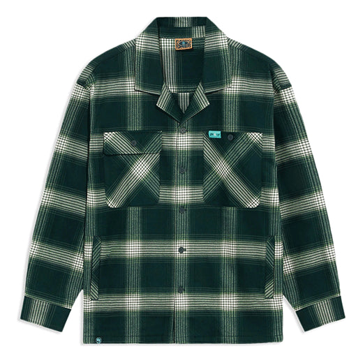 Li-Ning BADFIVE Sports Basketball Series Plaid Loose Casual Long Sleeves Shirt 'Dark Green' ASHR195-1