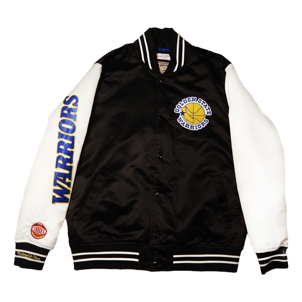 Mitchell & Ness x NBA Team Origins Varsity Satin Jacket 'Golden State Warriors' OJBF4854-GSWYYPPPBKWH