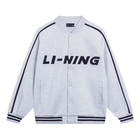 Li-Ning Striped Graphic Baseball Jacket 'Grey Black' AWDT545-4