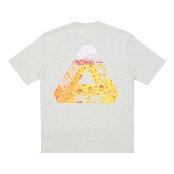 PALACE Tri-Lager Tee Triangle Logo Printing Short Sleeve Unisex Gray P19TS218