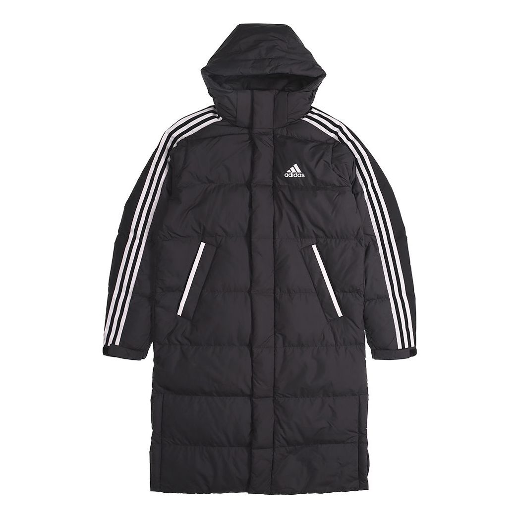 adidas 3ST Long Coat Sports Hooded Down Jacket Men Black GF0070