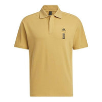 adidas Solid Color Logo Short Sleeve Polo Shirt Yellow HE5165
