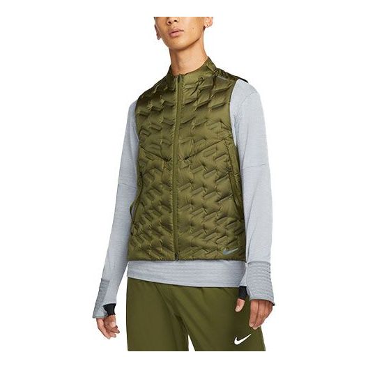 Nike Stand Collar Zipper Running Down Vest Green DD5696-326
