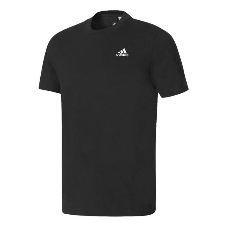 adidas Solid Color Logo Running Casual Short Sleeve Black S98742