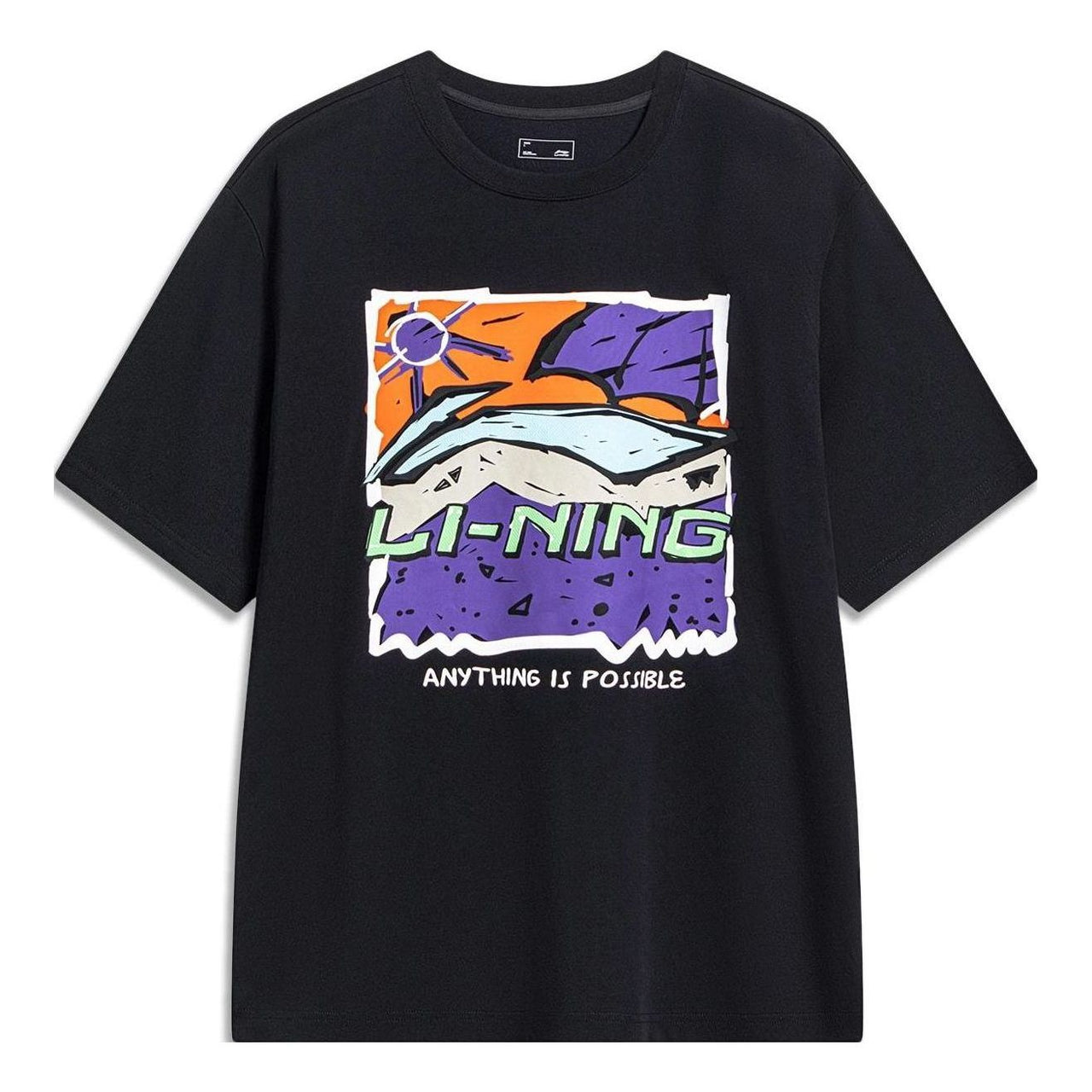 Li-Ning Anything Is Possible Cartoon Graphic T-shirt 'Black' AHST543-2