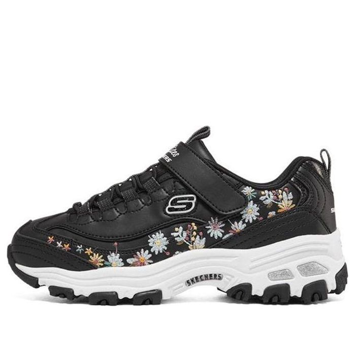 (GS) Skechers D'lites Floral 'Black Multi' 302525L-BLK