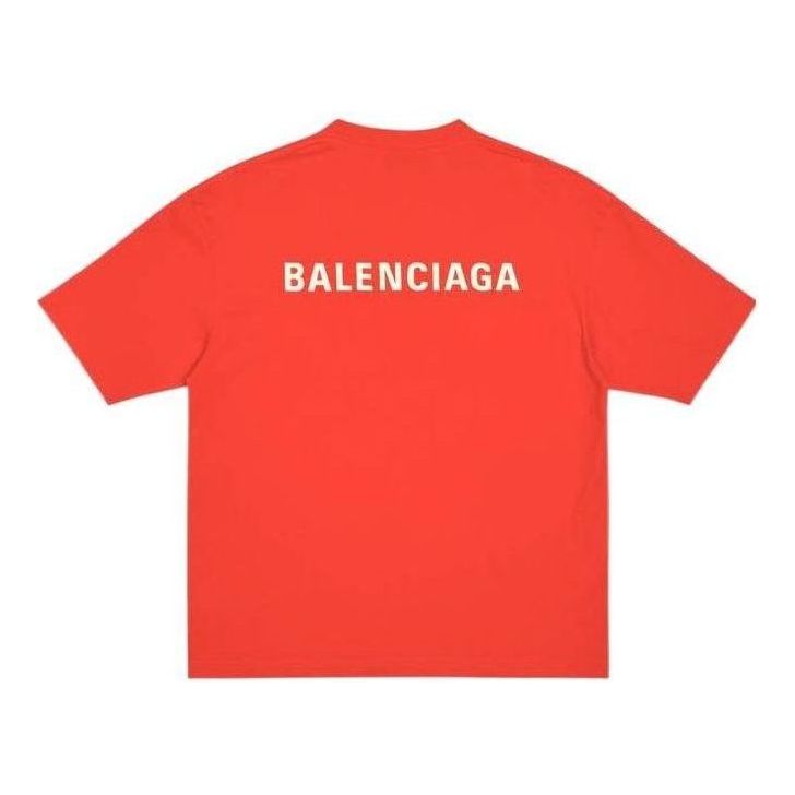 Balenciaga Logo T-Shirt Medium Fit 'Bright Red' 612966TMVF43168