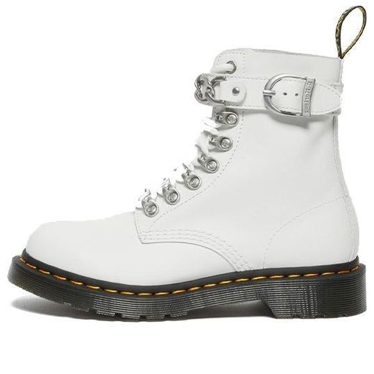 (WMNS) Dr. Martens 1460 Pascal Chain Leather Lace Up Boot 'White' 27266100