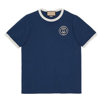 Gucci Cotton Jersey T-Shirt With Gucci Embroidery 'Blue' 727694-XJFV8-4030