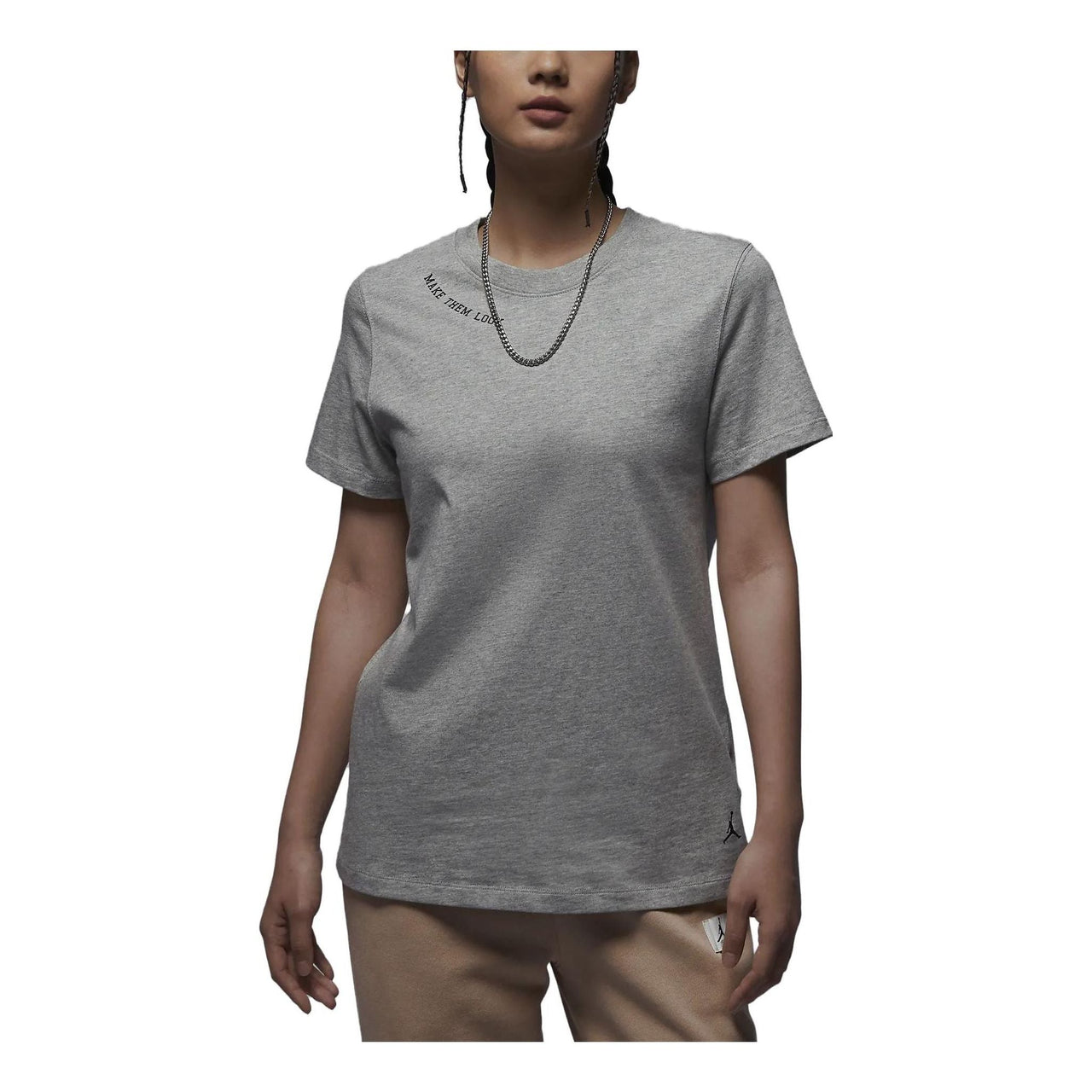 (WMNS) Air Jordan Make Them Look T-shirt 'Grey' FD0103-063