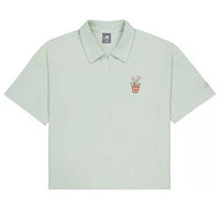 (WMNS) New Balance Potted Plant Graphic Polo Shirt 'Light Blue' NFE26112-MT